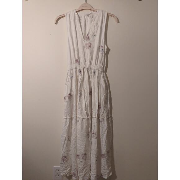 RTR Splendid Livia White Floral Print Split Neck Sleeveless Midi Dress Size XS - Picture 3 of 9